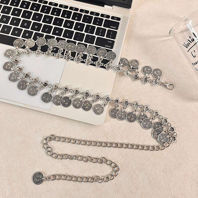 Metal Tassel Waist Chain Vintage Silver Bohemian Style Waistband Body Jewelry Waist Jewelry Ethnic Style Belt