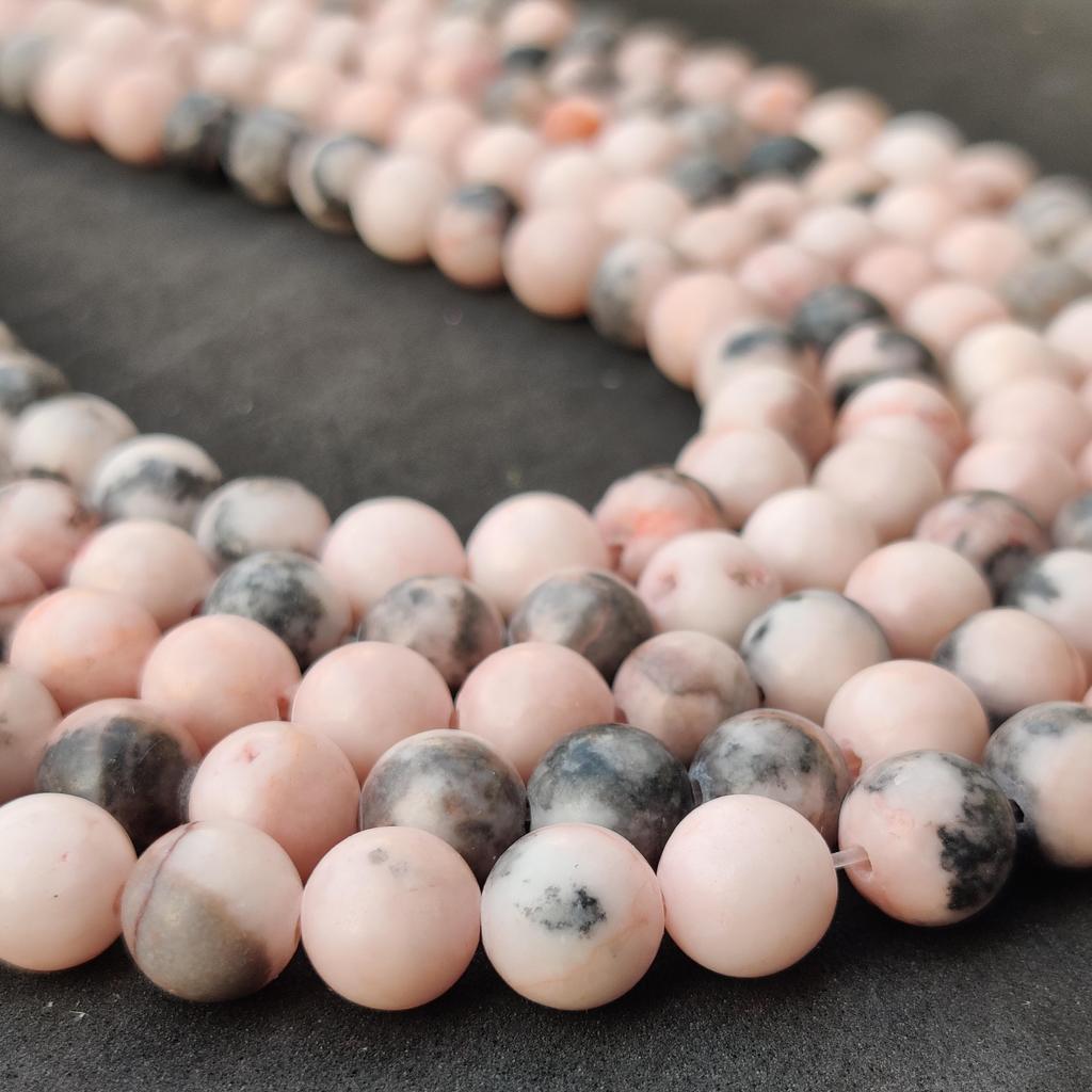 Hand Polish Natural Pink Zebra Jasper Gemstone Round Smooth Beads, Strand Size 14 To 15 Inch Size Available, 6 Mm 8 Mm 10 Mm.