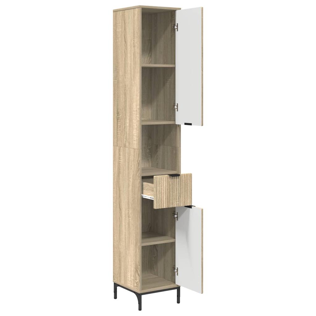 Bathroom Cabinet with Storage Sonoma Oak 31.5 x 33 x 190 cm