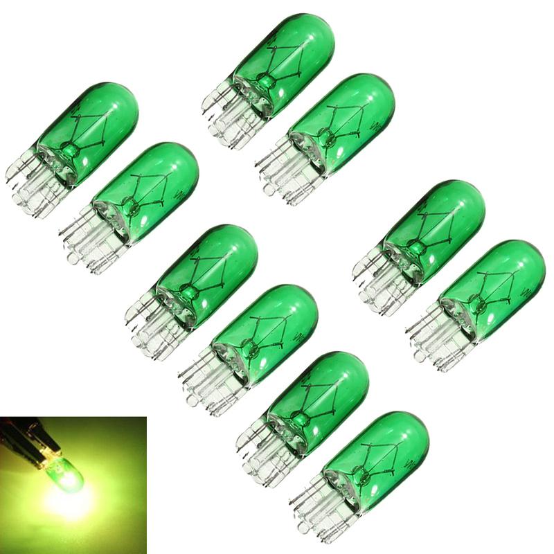 10pcs Car T10 Halogen 3W 194 158 Wedges 12V Car trument Reading Lights Car Panel Decorative Lights Auto Lamp Accessories