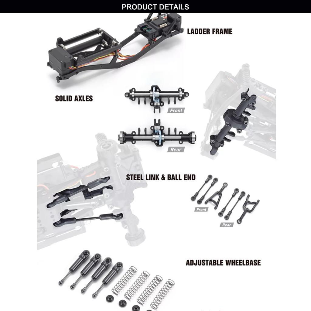 RC Off-Road Truck RC Car Remote Control Car 1/24 2.4GHz 4WD Climbing Car RTR Toy for Kids Boys