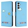 Чехол для телефона S24 Kawaii Cat для Samsung Galaxy S23 Ultra S24 S22 Plus S21 FE S20 Note 20 10, кожаный чехол-кошелек с откидной крышкой