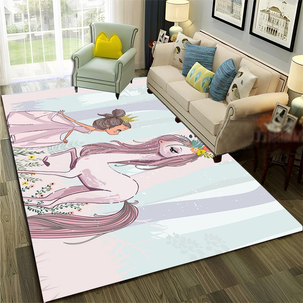 Ballet Girl Ballerina Swan Cartoon Carpet Rug for Home Living Room Bedroom Sofa Doormat Decor,kids  Area Rug Non-slip Floor Mat