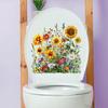 Sunflower Bathroom Toilet Sticker Wc Closestool Wall Sticker Self Adhesive Mural Beautify Flower Home Decoration Decals
