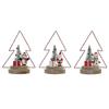 DKD Home Decor Décoration De Noël Arbre En Bois 17 X 11 X 21 Cm (3 Pièces) - S3025230