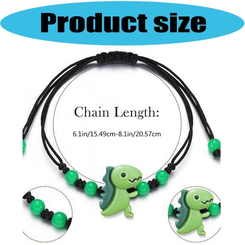 Красочный браслет-динозавр из смолы Ручная работа Регулируемый Для детей и взрослых Включает карточку с сообщением