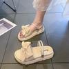 Two Wearing Sandals Female Summer Flat-bottomed Fairy Fashion New Student Fashion Thick-soled Beach Cool Slippers