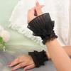 Short Multi Layer Lace Fake Sleeves Girl Ruffle Decoration Wrist Cuffs Fingerless Wedding Bridal Gloves Maid Cosplay Bracelet