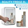 Мини-портативный холодильник для дома и офиса 8 л, Зеркальный светодиодный холодильник для макияжа, Косметический холодильник, Холодильник для ухода за кожей, 48 Вт, 12 В/220 В