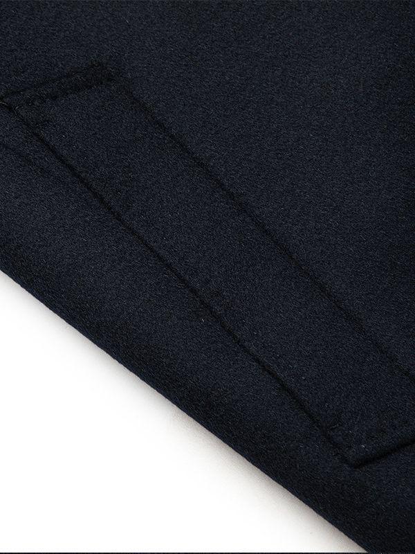 Мужское шерстяное пальто средней длины с гусиным пухом для осени и зимы - Кашемировое пальто для мужчин среднего и пожилого возраста