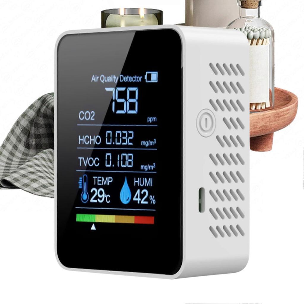 Air Quality Monitor CO2 Sensor For Grow Tents Bedrooms And Home With Clear Display Portable For Monitoring