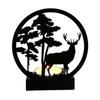 Creative Ornaments A Deer Has Your Candlestick Metal Black Wrought Iron Elk Christmas Luminous Decoration Crafts Home Decor