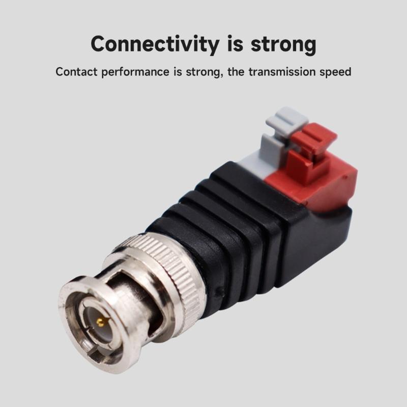 Пресс-фит BNC штекерный адаптер для безинструментальной сборки. Высокопроизводительный BNC разъем для легкой заделки кабелей.