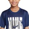 Nike Dri-Fit Legend Удобная Быстросохнущая Футболка-пуловер с коротким рукавом Детские топы Темно-синий HQ3257-410