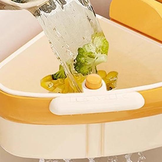 2Pcs Sink Strainer Baskets Large Capacity Automatic Dumping Simple Installation Suction Cup Sink Corner Racks for Kitchen