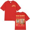 Летняя футболка 2025 года с графическим принтом рэпера Bad Bunny, Музыкальный альбом, Мужская Женская, Мода Харадзюку, 100% Чистый Хлопок, Дышащая, Повседневная