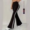 Womens High Waist Wide Leg Trousers Straight Fit Flared Pants Casual Loose Long
