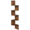 Corner Shelf, Wall Shelf, 5 Tiers, Floating Zigzag, Shelf for Kitchen, Bedroom, Living Room, Office, Rustic Brown