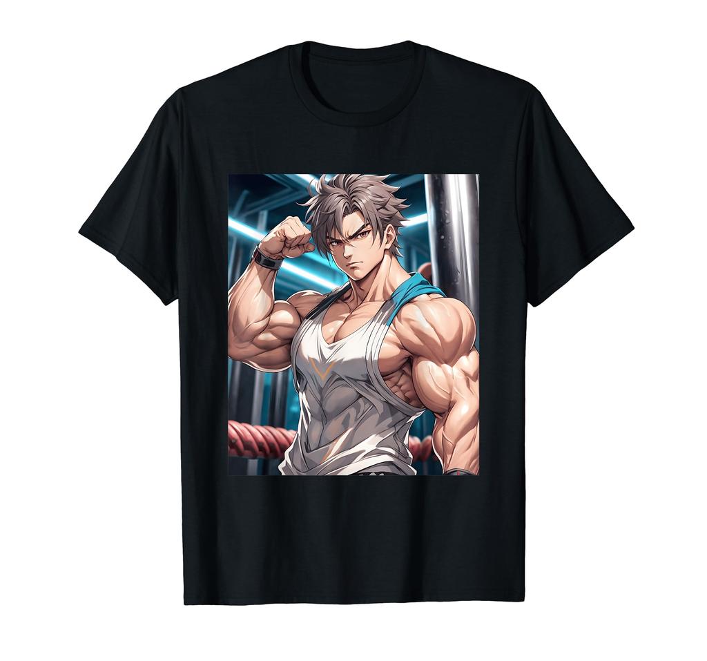 Мотивационный принт Аниме, Спортзал, Тренировка, Манга, Японский, Футболка