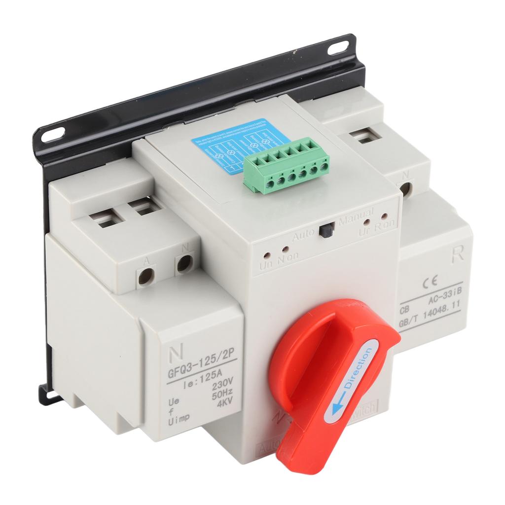 AC230V 125A Mini Dual Power Automatic Transfer Switch ATS 2P Generator Transfer Switch