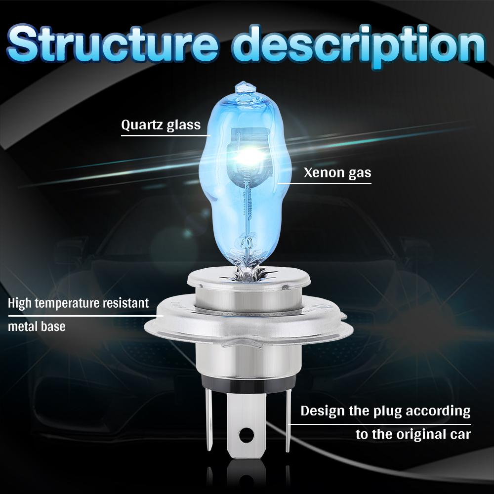 2 шт. DC 12 В H4 6000K 100 Вт белый свет супер яркий автомобильный HOD ксенон галогенная лампа авто передняя фара внешнее освещение для автомобилей