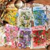 100pcs/pack Plant Flower Sticker Material Pack Retro Handbook Collage DIY Decoration with Fower Said Series