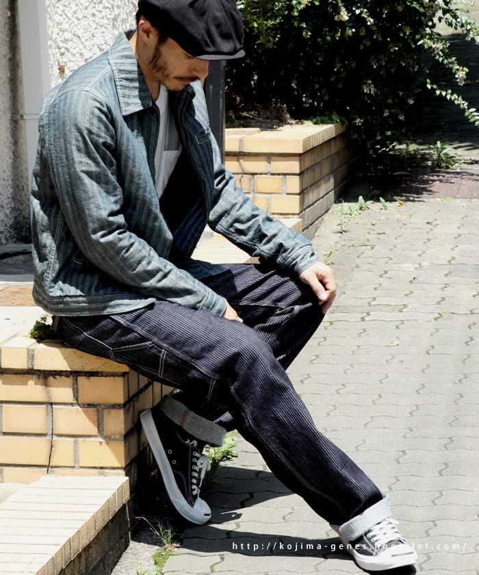 Kojima Jeans Вельветовые брюки маляра, размер 38, мужские, индиго,