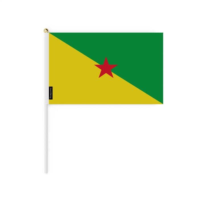 Mini Drapeau de la Guyane – 30 x 45 cm – À Tenir à la Main – Polyester – 1 pièce – Pixelforma