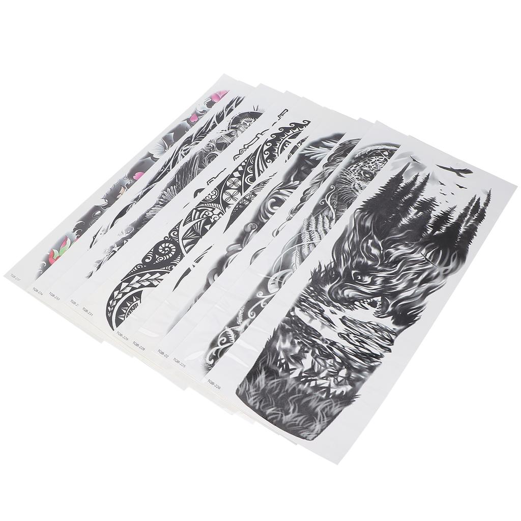 10 шт. Временные тату-наклейки с полным рукавом, большие, унисекс, водостойкие, тату-имитация на руку