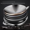 Zhuochuang Jingpin 316 Stainless Steel Non-Coated Wok with Lid, 32cm Flat Bottom