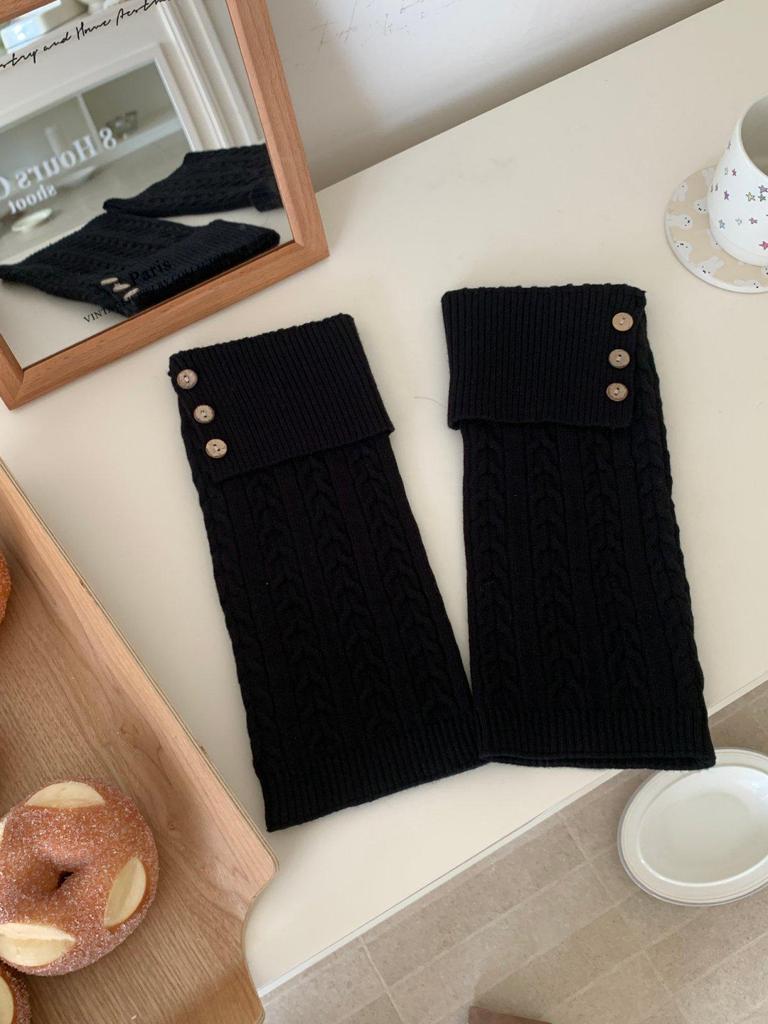 Ретро гетры с пуговицами и отворотами, вязаные косами: Гольфы Slim Fit для подиумной моды Осень-Зима