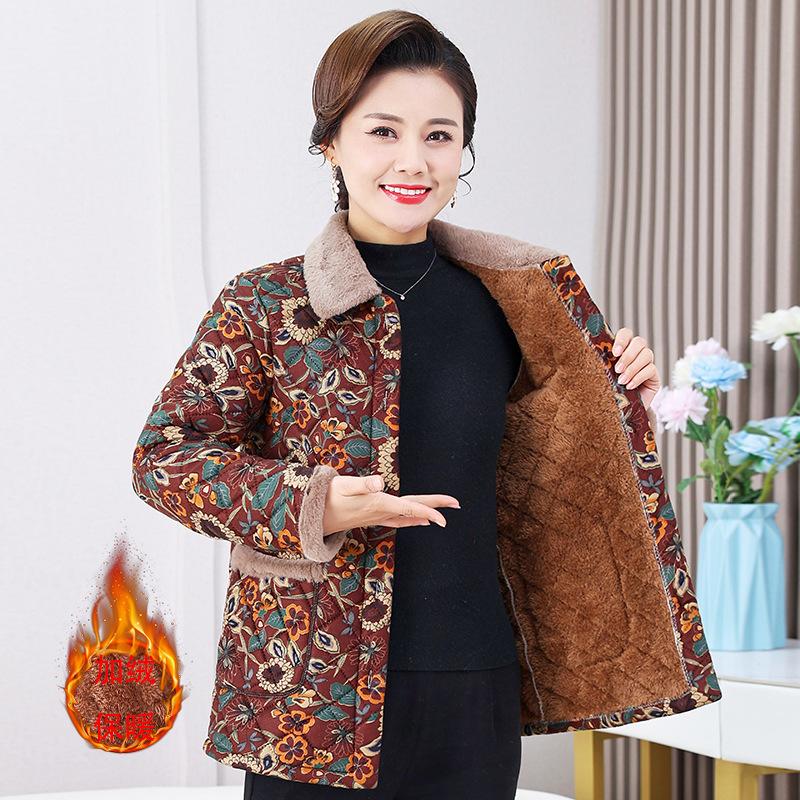 Одежда для среднего возраста зимняя куртка на хлопковой подкладке с начесом и утолщением 50 одежда для мам зимняя одежда на хлопковой подкладке теплая короткая куртка на хлопковой подкладке