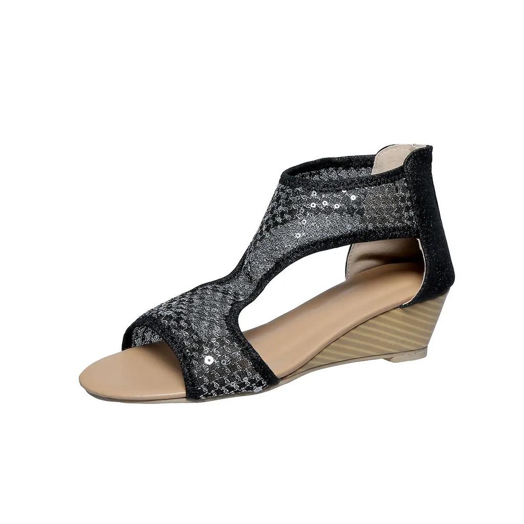 Модные туфли на танкетке для женщин 2024 года, удобные и дышащие женские римские сандалии, повседневные модные гладиаторские сандалии Zapatos