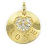 [P2309] - Gold Plated Pendant 'Love' White Gold - 15 Mm