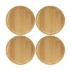 4 шт. Бамбуковая подставка-тарелка для винного бокала, Шарм для винного бокала, Мини-бамбуковая тарелка для сыра, Деревянные подносы для закусок