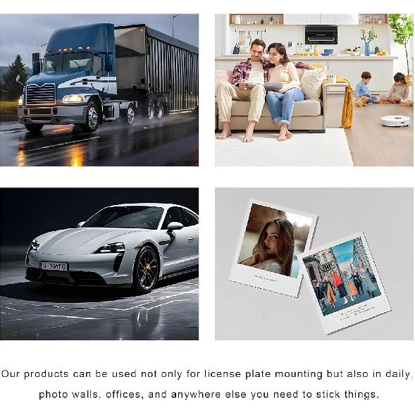 10 PCS Double Sided Adhesive License Plate Pads, Car Tag Foam Pads Easy to Peel Sticky Tape with Strong Adhesive, Heavy Duty Double Sided Mounting