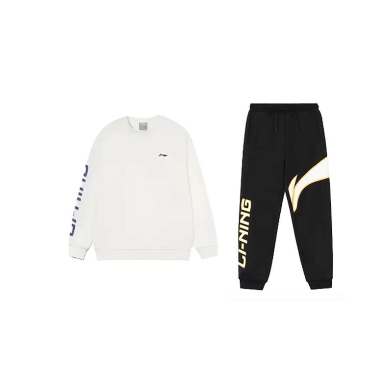 Men's Sweatshirt Li-Ning Versatile Comfortable Fashion Sports Thermal Fleece-Lined Sweatshirt Set Men's