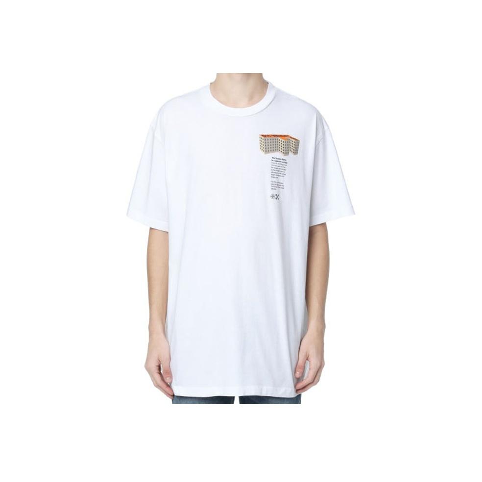 Off-White SS20 Рационализм Логотип Принт Футболка Мужская Топы Белый OMAA038R201850070188