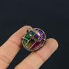 Rainbow Solar Quartz Gemstone Copper Wire Wrapped Handmade Jewelry Ring For Her All Size