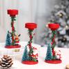 1PC Candlestick Atmosphere Red Tabletops Christmas Trees Ornaments Christmas Decorations Resin Gift Festival