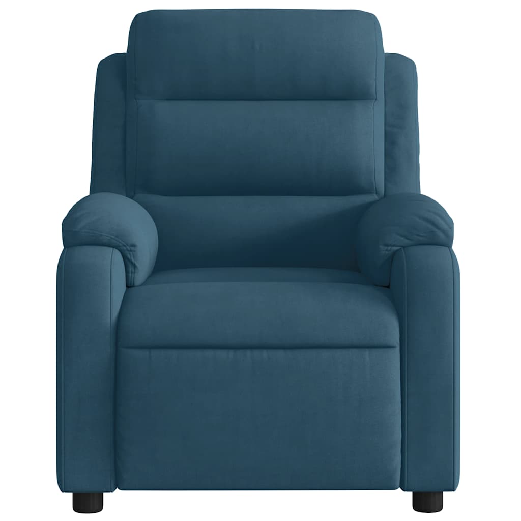 Recliner Chair Blue Velvet