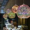 Glass Ceiling Chandelier Colorful 3D Chandelier LED Colorful Fireworks E27 Bedroom Lamp Restaurant Decorative Chandelier