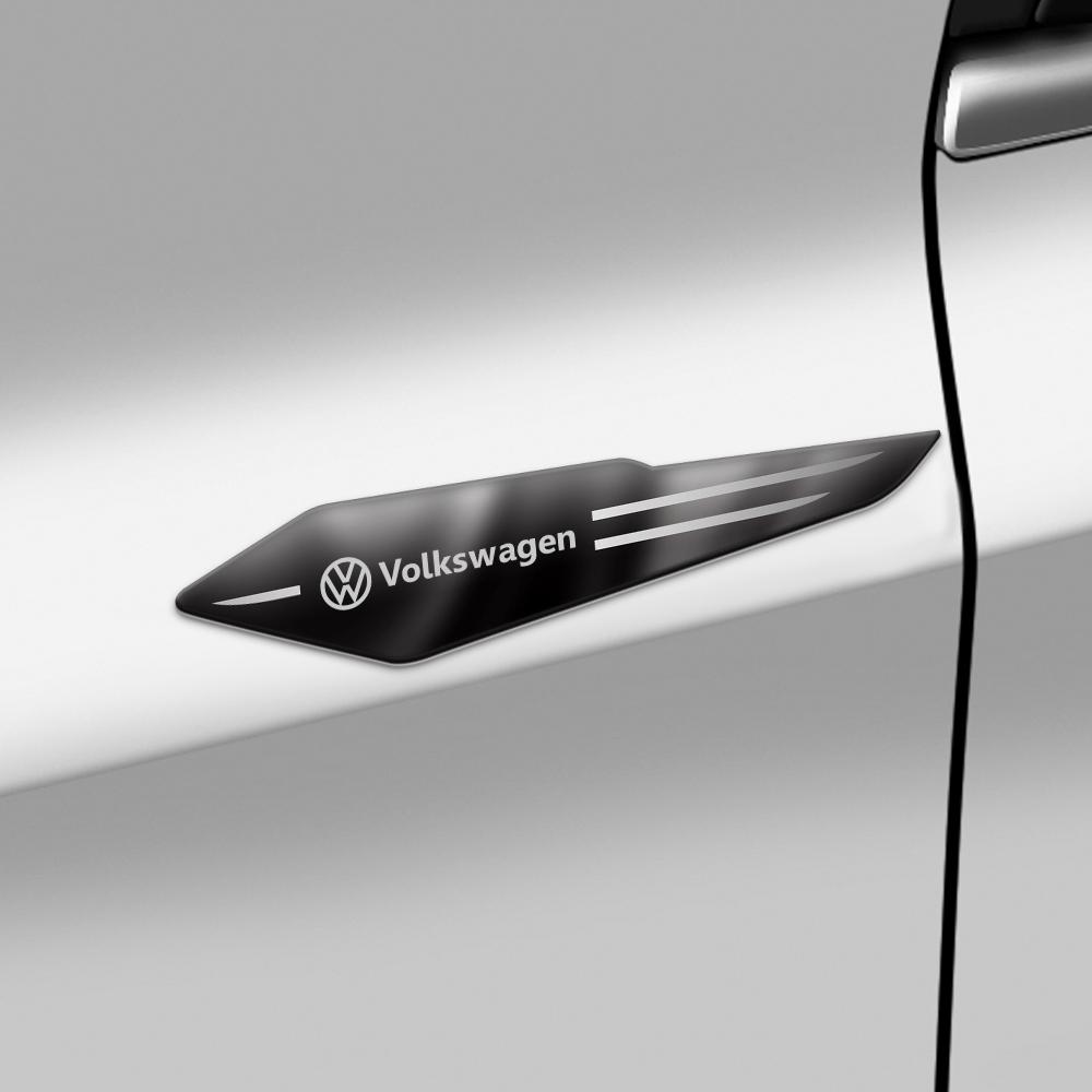fgg72Pcs Car Body Side Fender Rear Trunk Reflective Mirror Metal Sticker Auto Valve for Volkswagen VW GTI R Line VISJ6