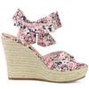 Allegra K Women's Floral Platform Wedge Sandals, White, Size 25.5cm