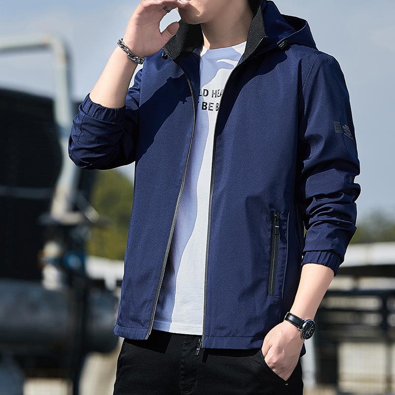 Куртка мужская осенне-зимняя повседневная мужская новая стойка воротник с капюшоном спортивная куртка мужская одежда