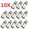 10PCS New T10 W5W WY5W 168 501 2825 COB LED Car Wedge Parking Light Side Door Bulb Instrument Lamp Auto License Plate Light 12V