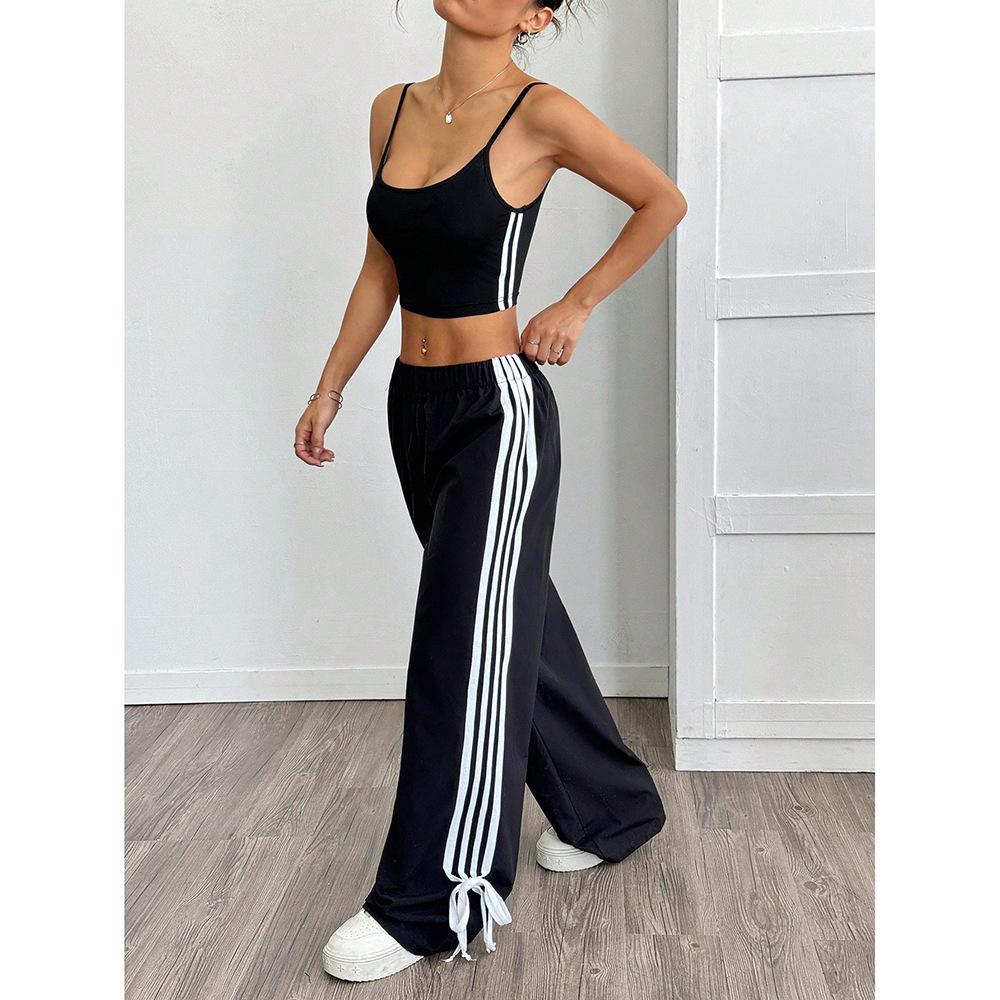 Повседневные брюки женские летние новые универсальные прямые драпирующиеся свободные широкие длинные брюки