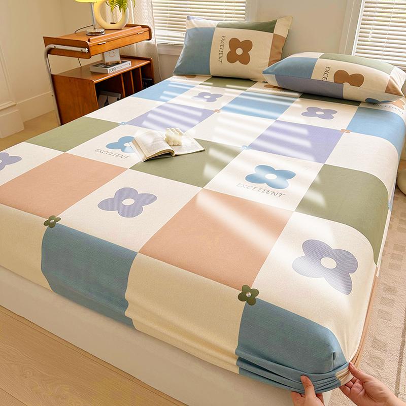 Простыня в клетку, эластичная простыня на резинке, напечатанный чехол для кровати, мягкий защитный чехол для матраса, drap de lit (Наволочка Нужен заказ)