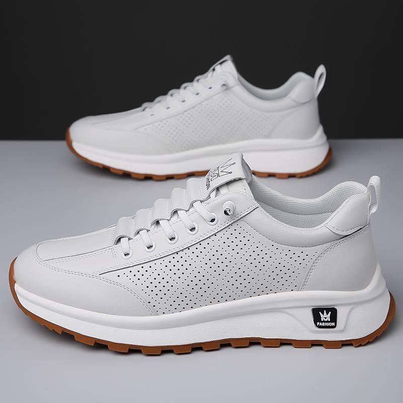 Новые модные мужские кроссовки для треккинга, нескользящие мужские низкие кроссовки, повседневная универсальная спортивная обувь в стиле ретро, повседневные кожаные мужские кроссовки