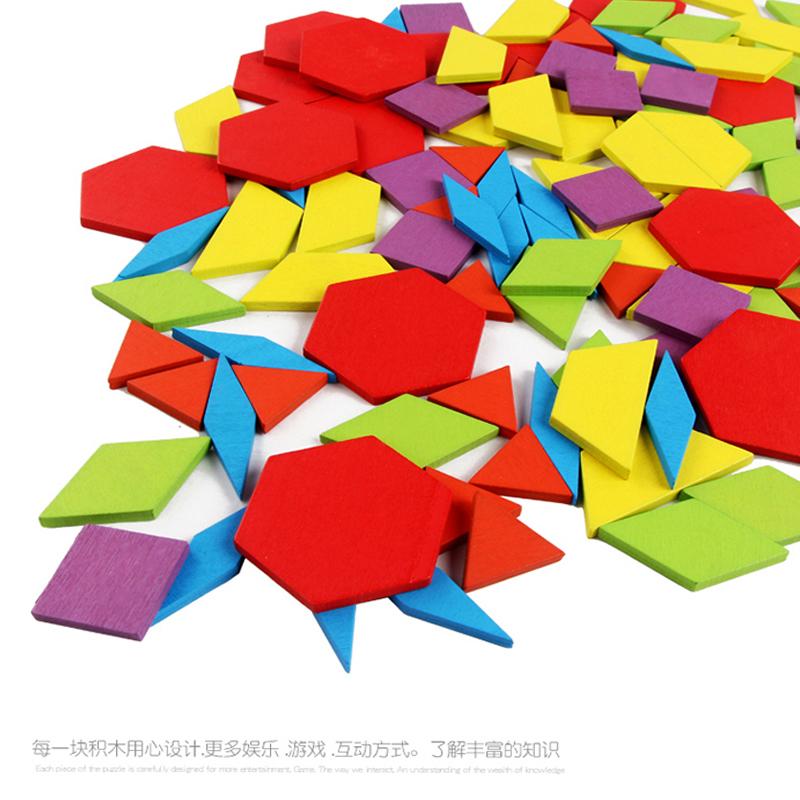 155 шт. Деревянный пазл Креативный набор досок-пазлов Разноцветный Детский Монтессо Обучающие Развивающие Игрушки для Детей Игрушки